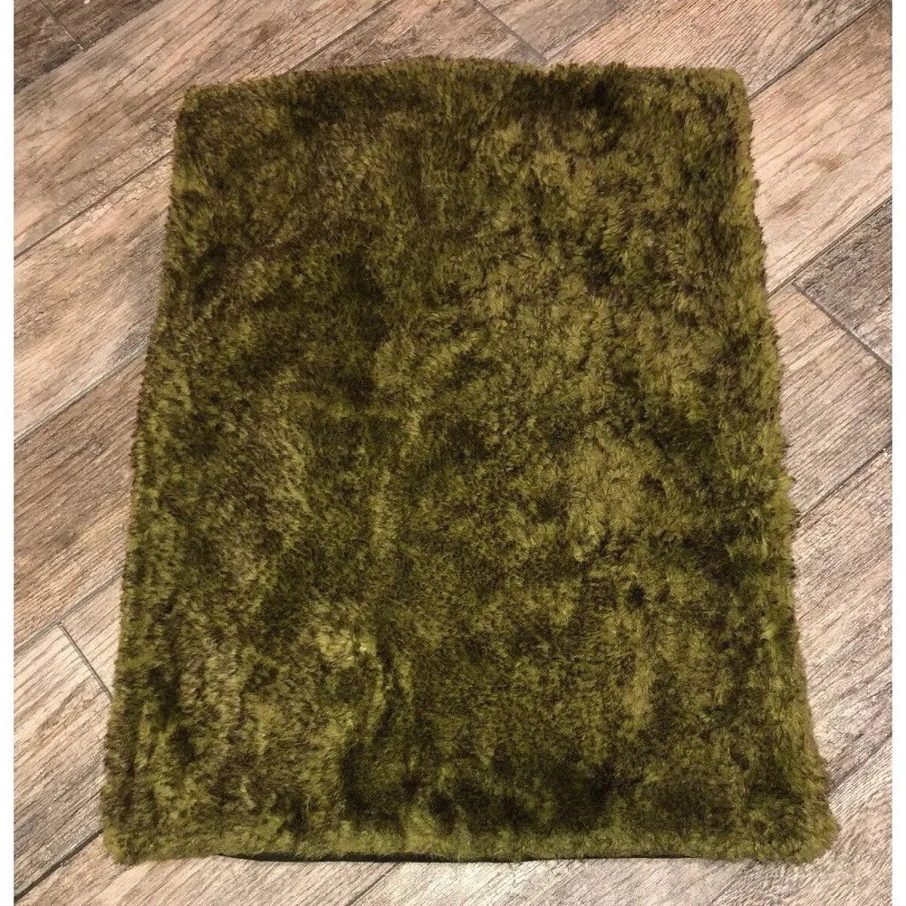 Pair Pottery Barn Standard Pillow Shams Button Acrylic Shag Green‎
